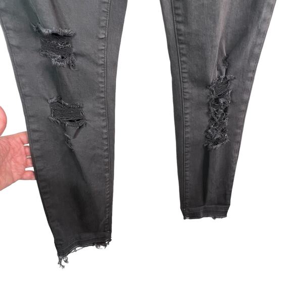 J Brand Frayed Distressed Black Skinny Jeans 27 - Picture 8 of 12